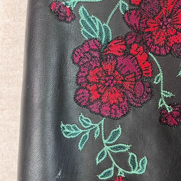 Express Womens Whimsigoth Faux Leather Mini Skirt Size 8 Boho Witchy Vampy Edgy - Picture 2 of 14